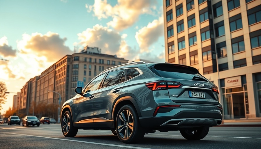Affordable AWD car on city street, vibrant scene, cheapest AWD cars.