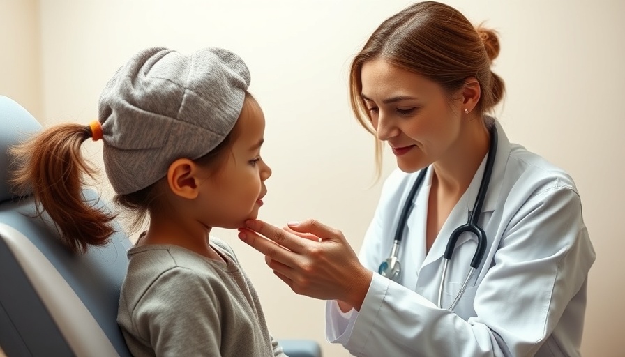 Doctor checking girl's throat for razor blade throat COVID variant