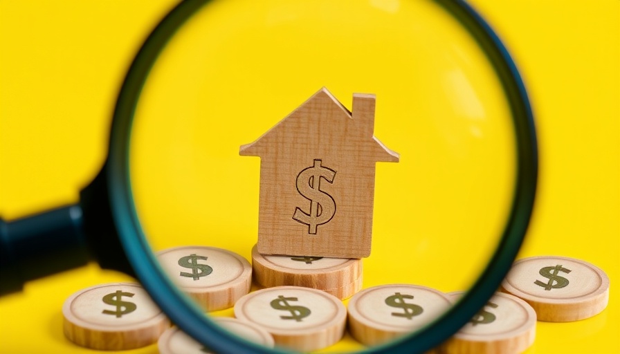 Magnifying glass on house icon with dollar sign, Home Price Index