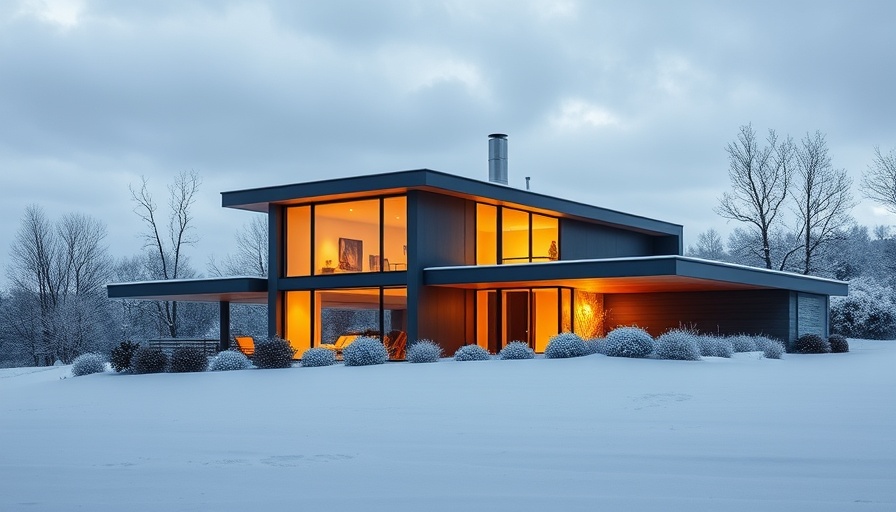 Modern Australian house in a snowy setting, types of houses in Australia.