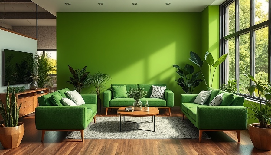 Stylish eco-friendly living room with sustainable materials.