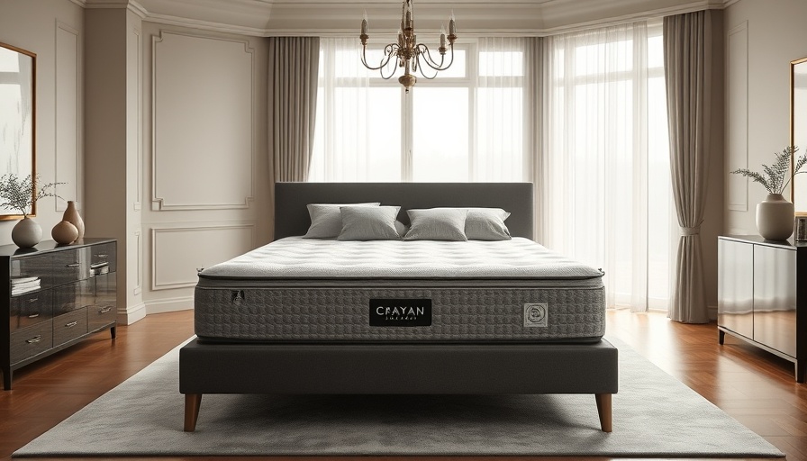 Crayan mattress with safety label in stylish bedroom, highlighting fire hazard recall.