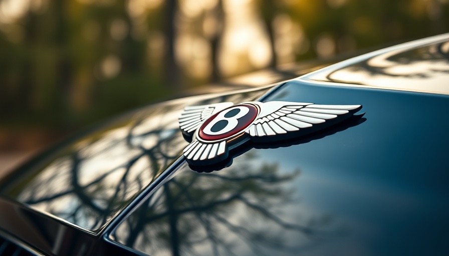 Bentley Continental GT Hybrid emblem with logo in focus, natural backdrop.