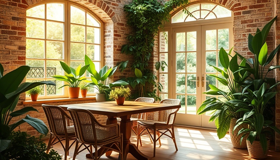 Charming garden room showcasing advantages of acrylic glazing with plants.