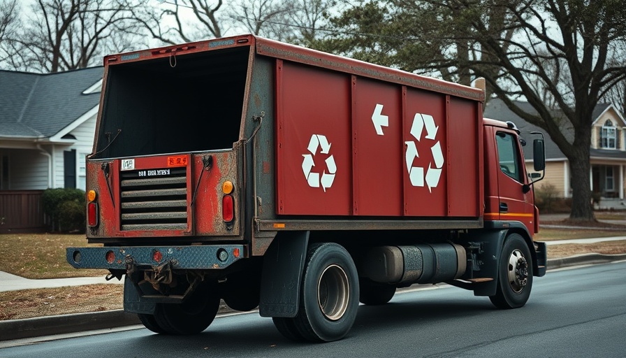 Industrial bin rental truck in suburban setting, full-service bin rental providers.