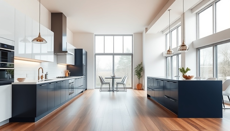 Contemporary kitchen renovation with sleek cabinets and island.