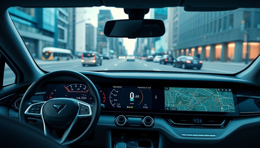 Modern dashboard with integrated telematics solution and city view.