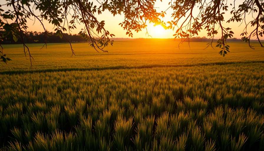 Trump's Big Beautiful Bill public land, serene field at sunset.