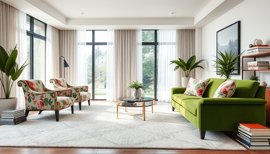 Elegant living room with styled furniture and vibrant decor.