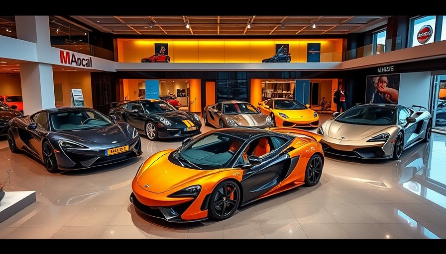 Luxurious showroom showcasing McLaren Collection for Sale.