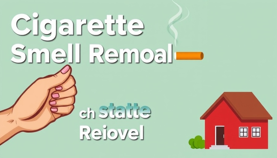 Promotional graphic for cleaning services removing cigarette smell from homes.