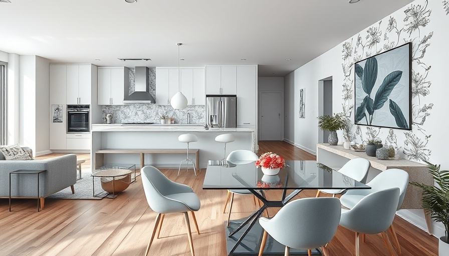 Open-concept kitchen and dining room with modern design and St George storage solutions.
