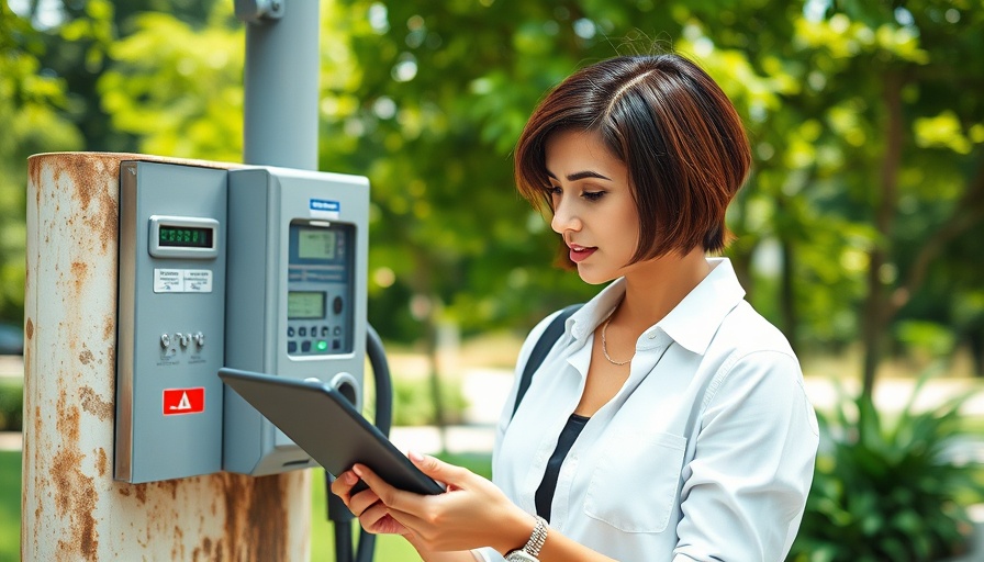 Woman inspecting gas meter with tablet, DIY projects to lower home insurance