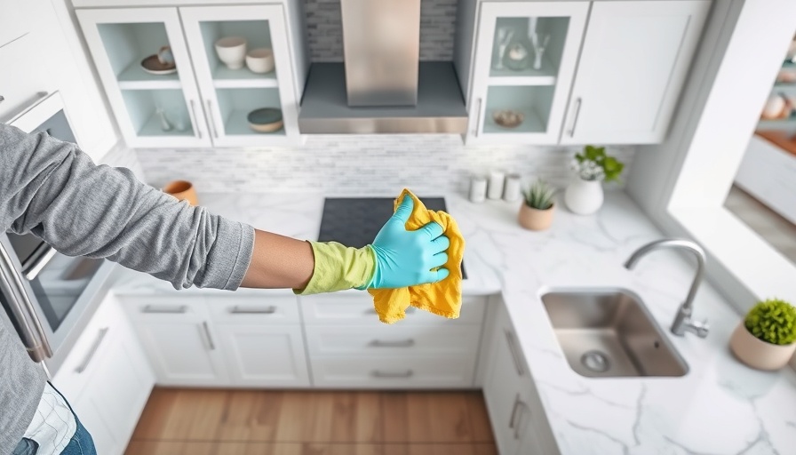 Deep cleaning a modern kitchen in a large Mississauga home.