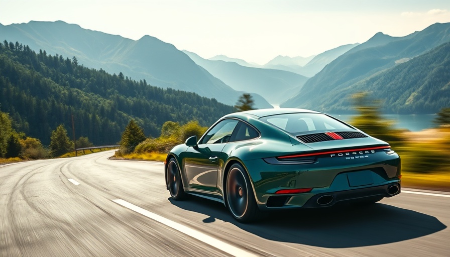 Sleek Porsche 911 Club Coupe driving on a mountain road