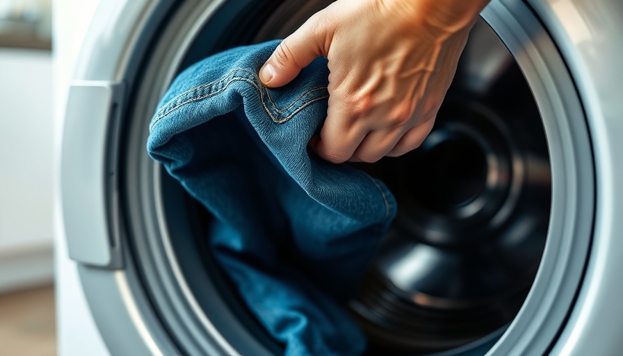 Washing jeans inside out in a modern washing machine.