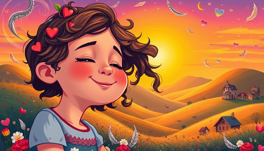 Vibrant illustration of a girl envisioning a transracial adoption story.
