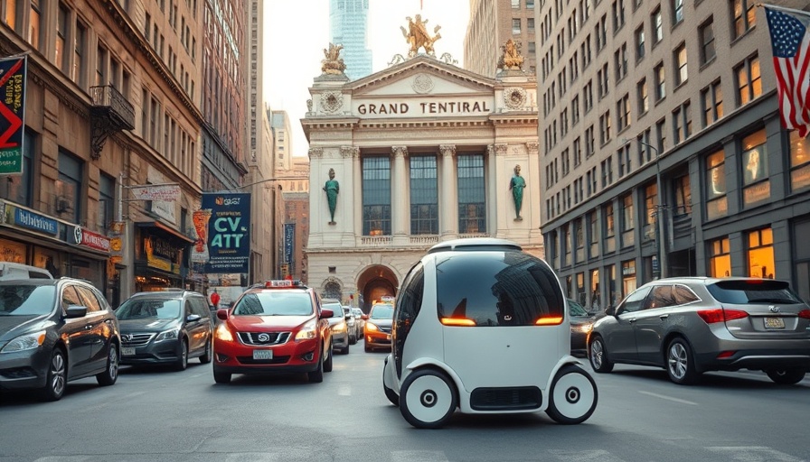 Waymo robotaxi on street near Grand Central Terminal, NYC.