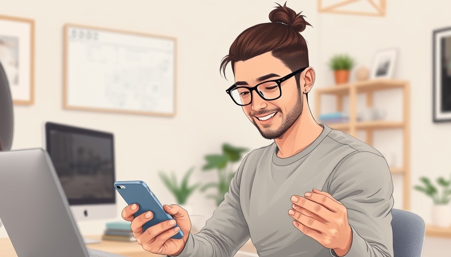 Smart home automation for Apple users: man using smartphone with SmartThings app.