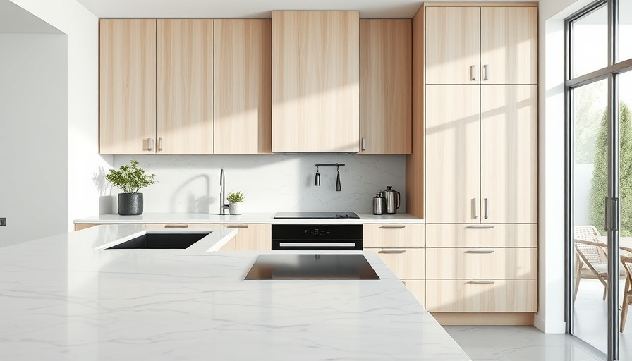 DIY kitchen countertop installation with marble finish and wooden cabinets.
