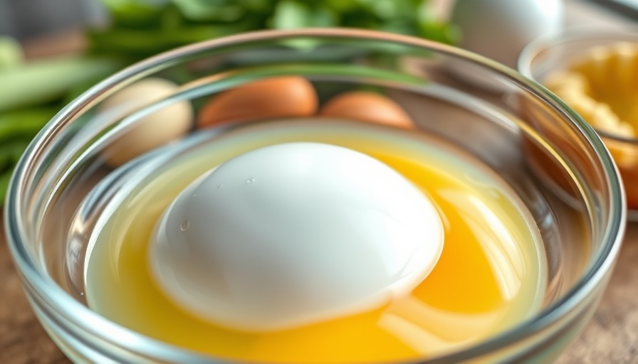 Close-up of egg whites in a bowl promoting health benefits.