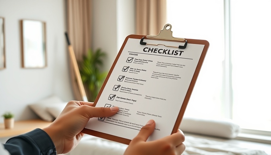 Hand holding cleaning checklist for selling Calgary house in modern room.
