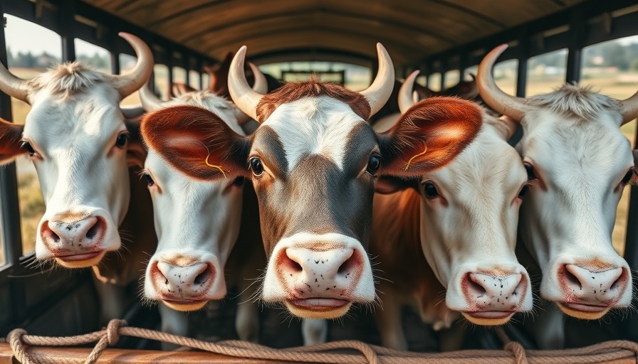 Cows on a truck in rural setting, linked to New World screw-worm parasite concerns.