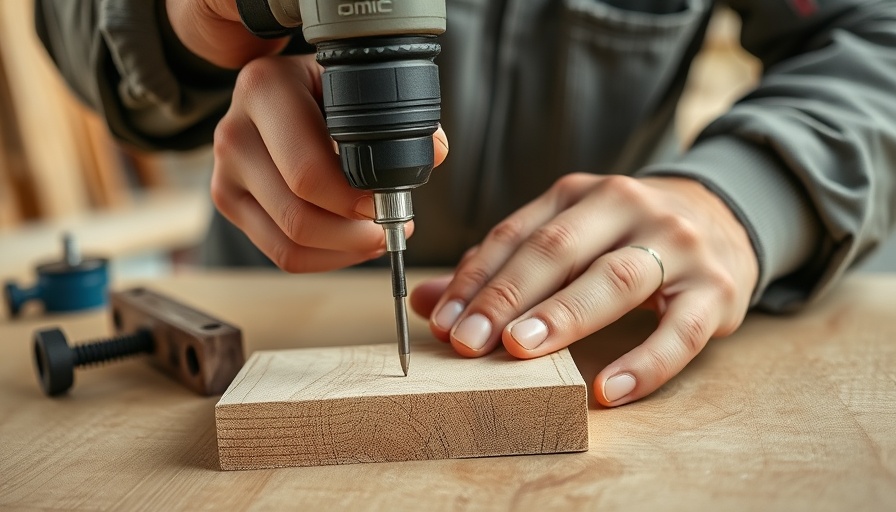 Hands using drill on wood for DIY projects with drills.