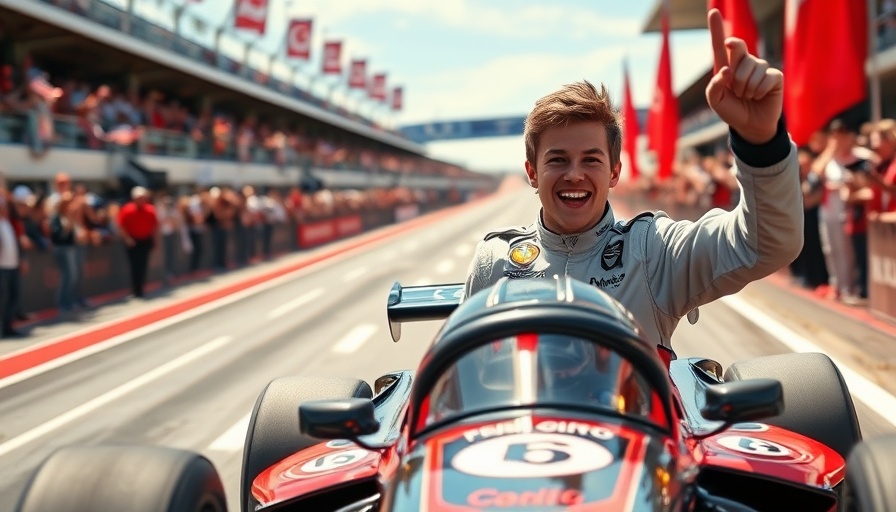 Myles Rowe INDY NXT Win celebration at the finish line.