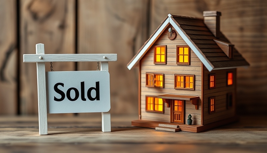 Miniature house with sold sign, sell your house for cash, warm lighting