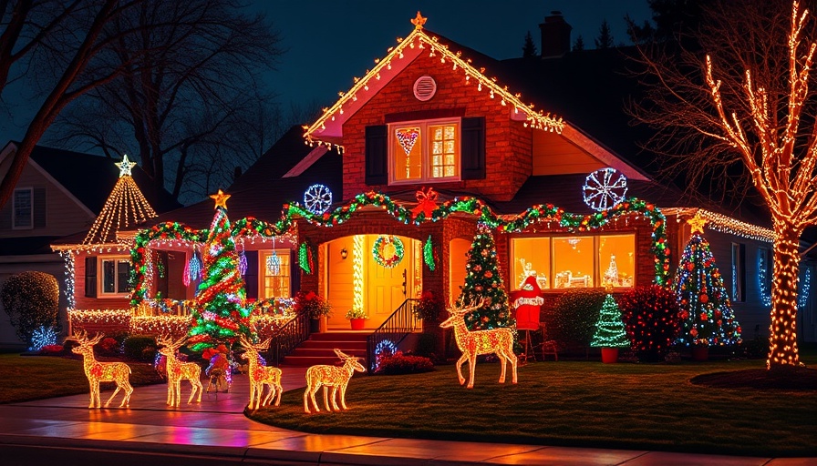 Brightly lit house with Christmas decorations, perfect for hire a Christmas light installer.