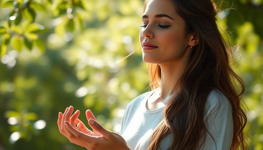 Serene woman meditating, proper breathing health benefits.
