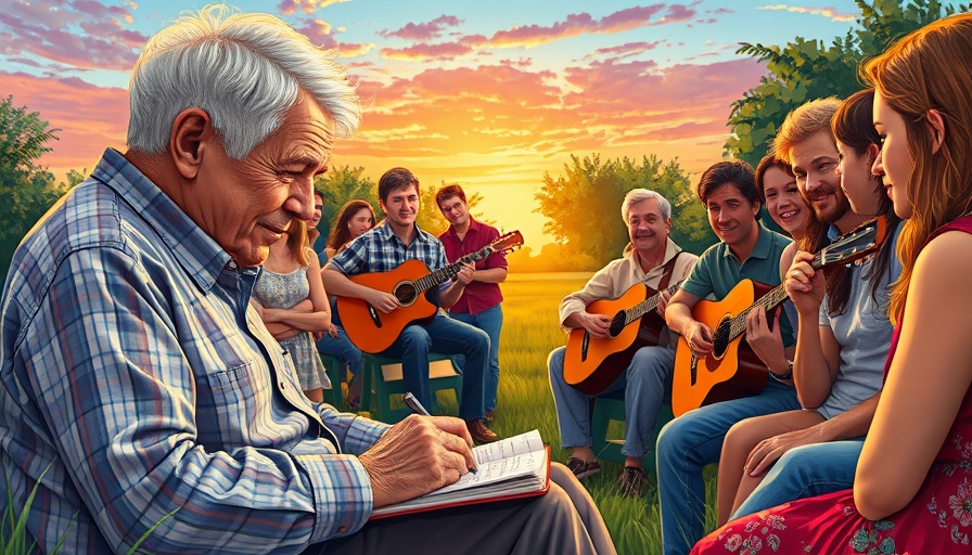 Vibrant illustration of meaningful life in a park setting.