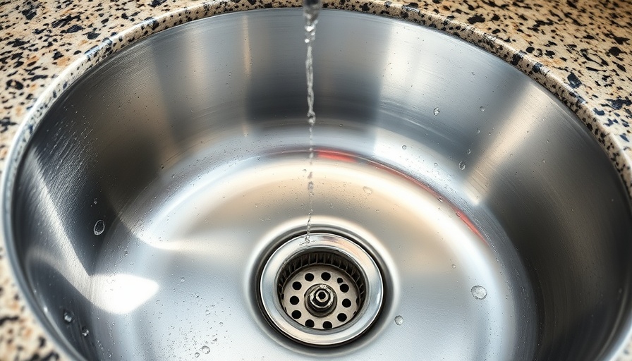 Clean stainless steel sink with garbage disposal.