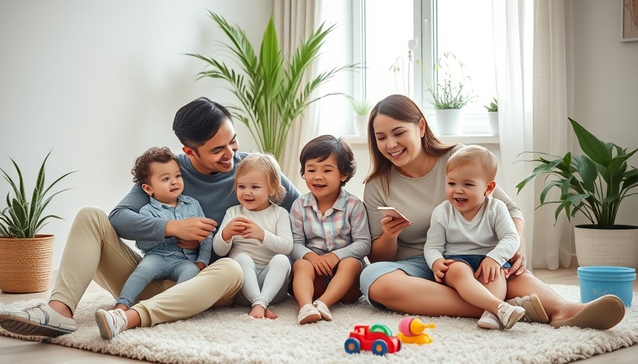 FPMomHacks family bonding in a cozy living room scene.