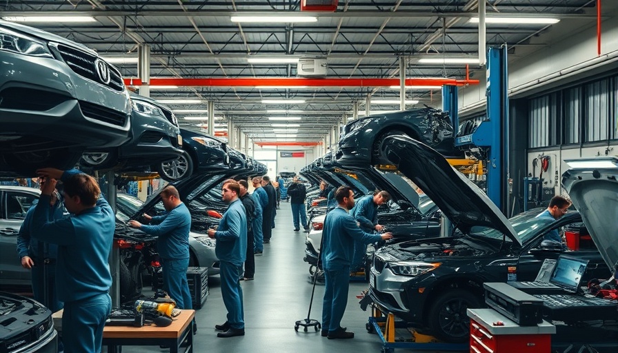Mechanic workshop illustrating collision labor time estimates.