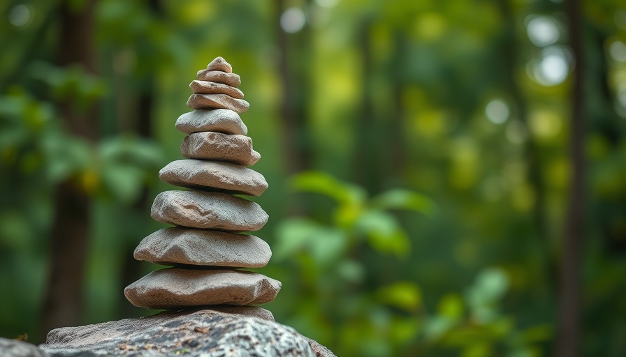Stones stacked in balance symbolizing Nine Attitudes of Mindfulness.