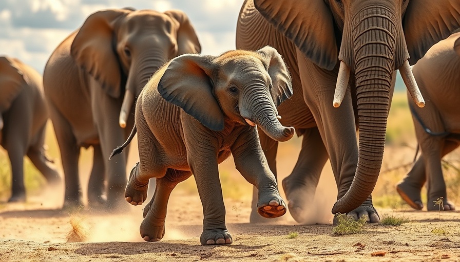 Young elephant calf in savanna, mRNA vaccine for Asian elephants
