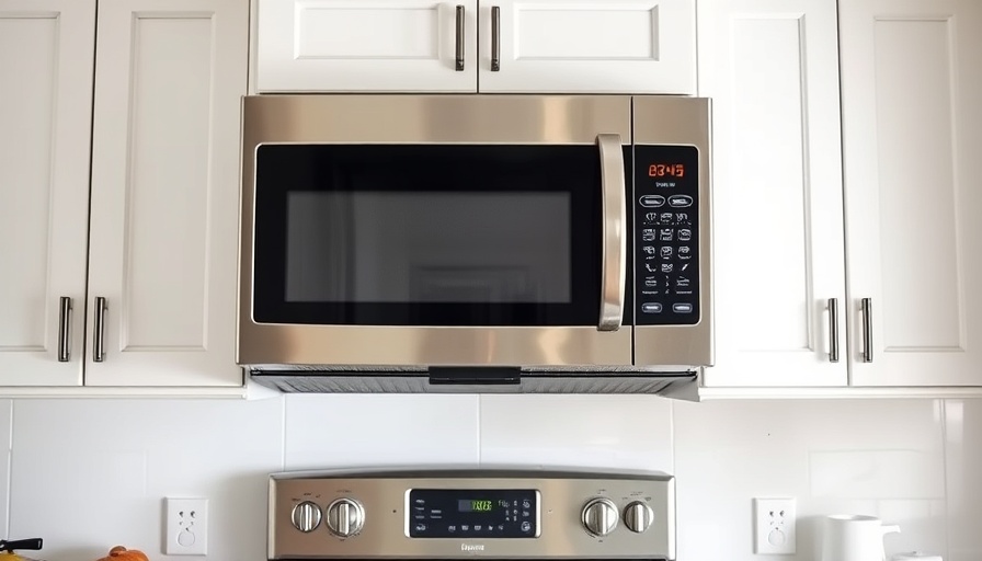 Clean stainless steel microwave in modern kitchen.