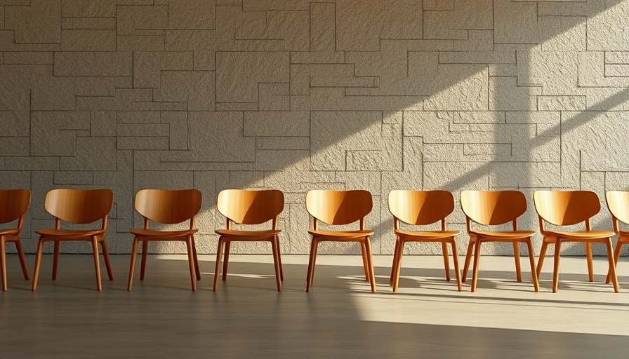 Chairs in an architectural space. Tips for organizing an architecture conference.