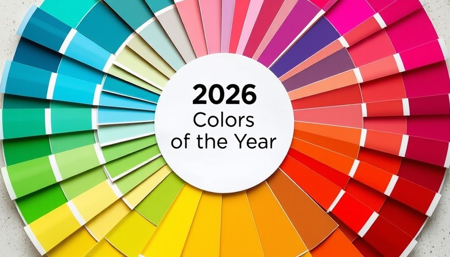 Vibrant 2026 Color of the Year text on colorful paint swatches.