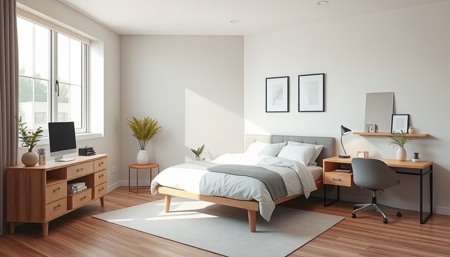 Modern bedroom with furniture setup highlighting design mistakes.