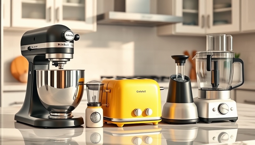 Small appliance storage ideas with mixer, coffee maker, toaster.