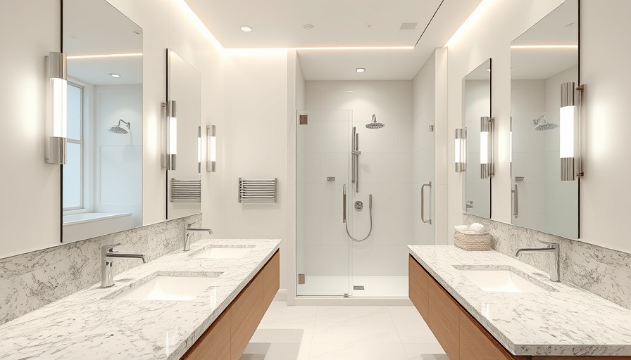 Modern bathroom design for aging in place, featuring accessibility features.