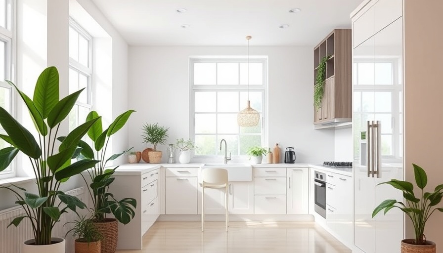Stylish kitchen with clean white cabinets and elegant decor.