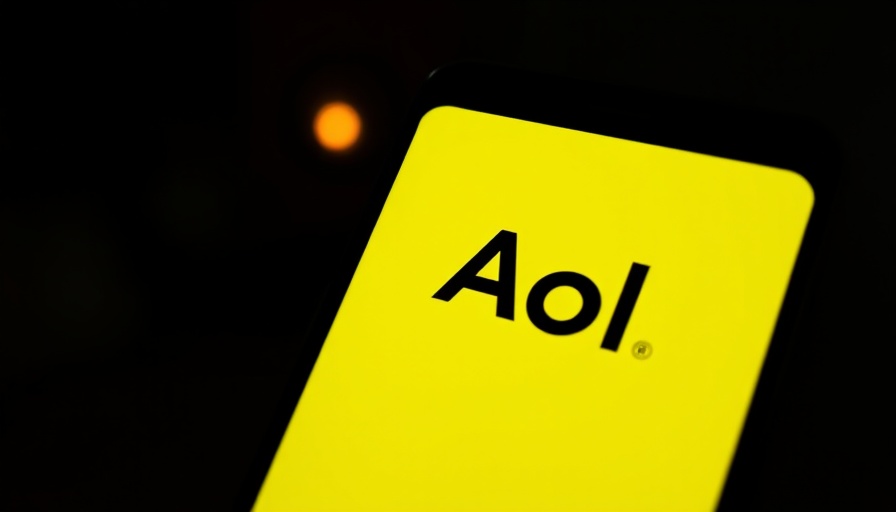 AOL logo on smartphone screen symbolizing digital transition.