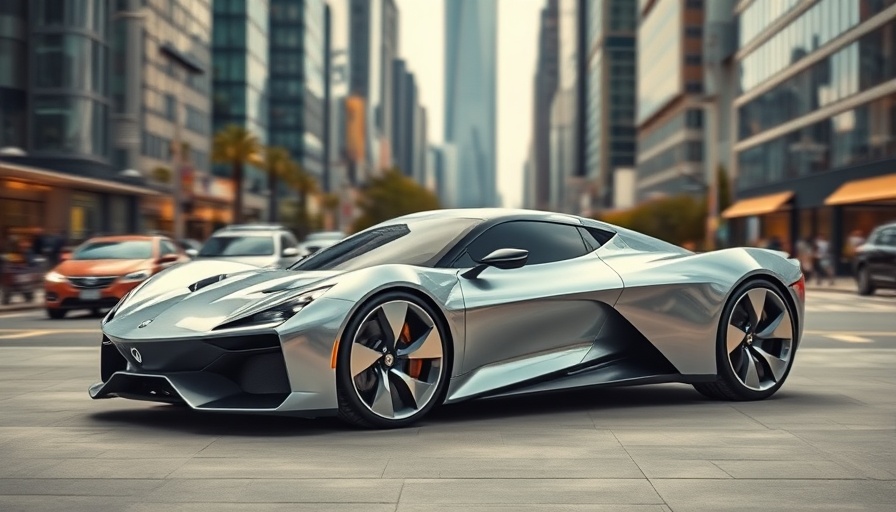 2025 Ford Mustang GTD, sleek silver design, parked in cityscape background.