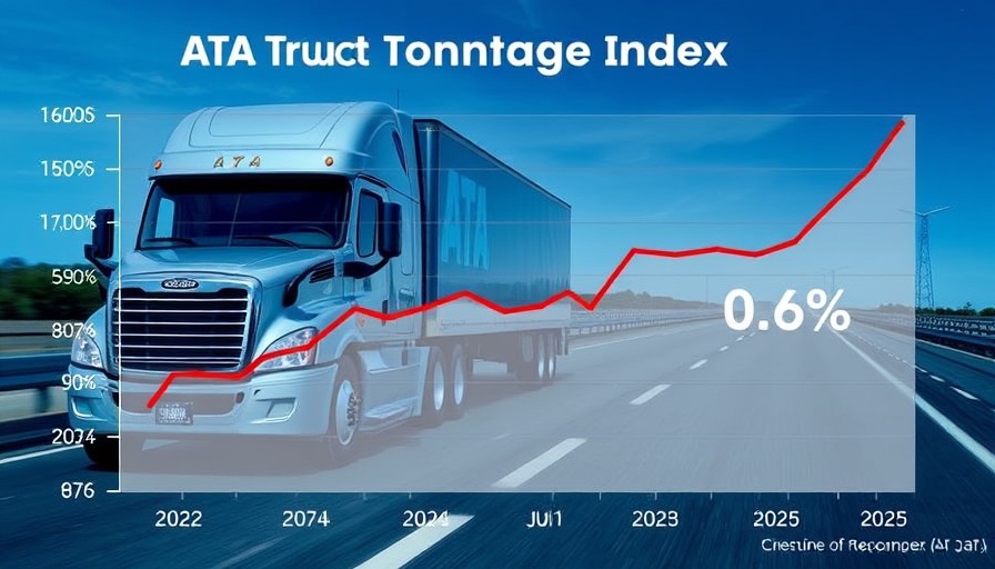 ATA Truck Tonnage Index July 2025 shows a 0.6% increase, with truck graphic.