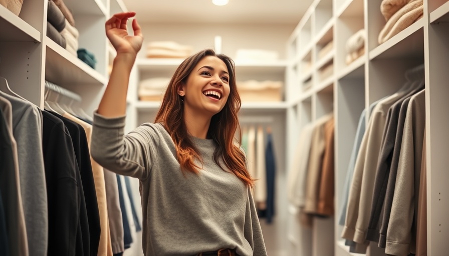 Woman organizing closet space, emphasizing things to toss immediately.