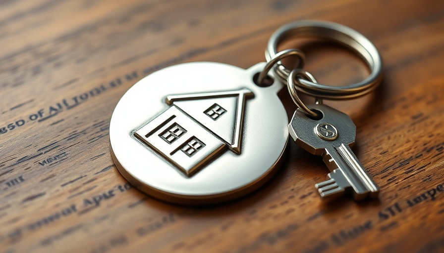 New Homeowner Bootcamp engraved keychain on wood.